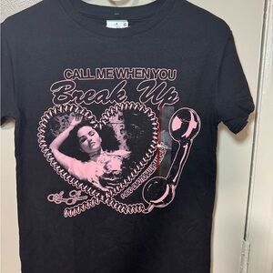 Black Graphic 'Call Me When You Break Up' T-Shirt-XS